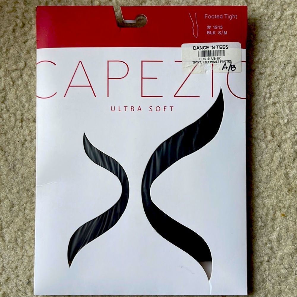CAPEZIO Ballet Best Selling Footed Tight Black Size A/B NEW